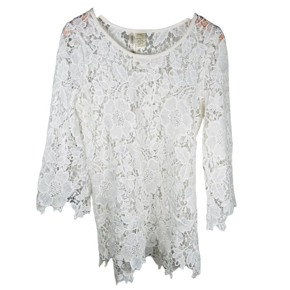 Forgotten Grace Size Medium Crochet Top Swim Coverup Brunch Summer Holiday Boho
